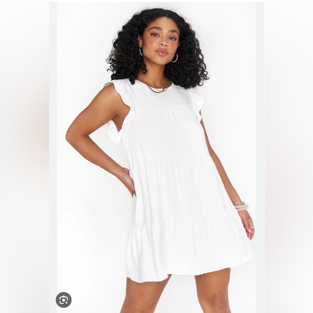 Show Me Your Mumu Daydream Mini Dress White Linen XXL